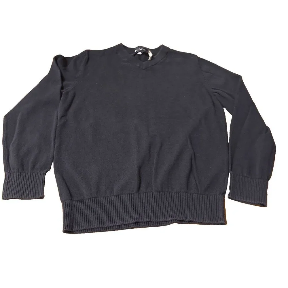 Girls Children's Place Navy Blue V-neck Pullover Knit Sweater Size 7/8